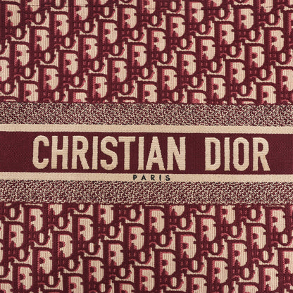 Grand sac bandoulière oblique en toile Christian Dior Book Tote bordeaux