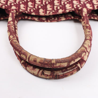 Grand sac bandoulière oblique en toile Christian Dior Book Tote bordeaux