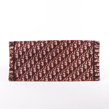 Grand sac bandoulière oblique en toile Christian Dior Book Tote bordeaux