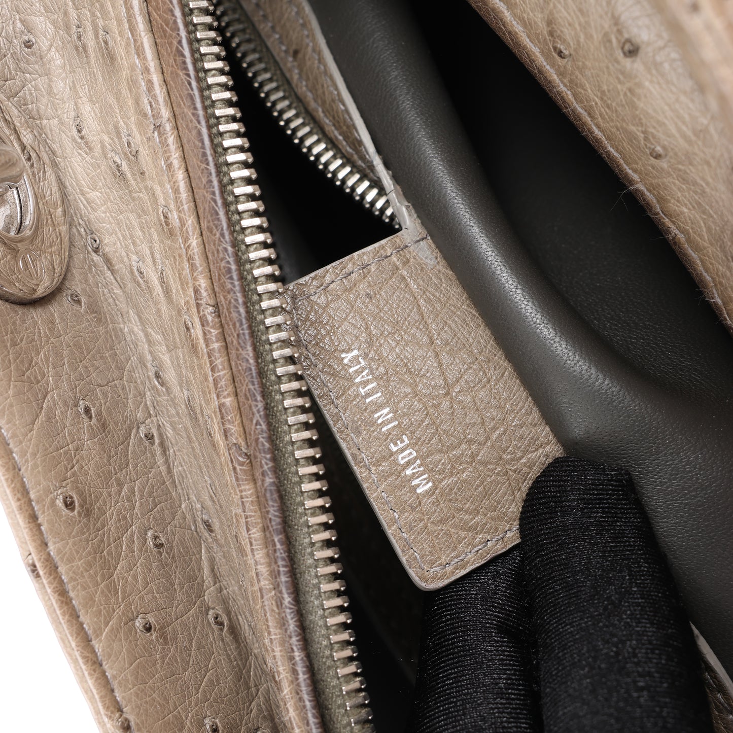 Dior Lady Dior Ostrich Large 2Way Handbag in Brown