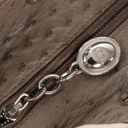 Dior Lady Dior Ostrich Large 2Way Handbag in Brown