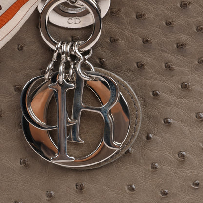 Dior Lady Dior Ostrich Large 2Way Handbag in Brown