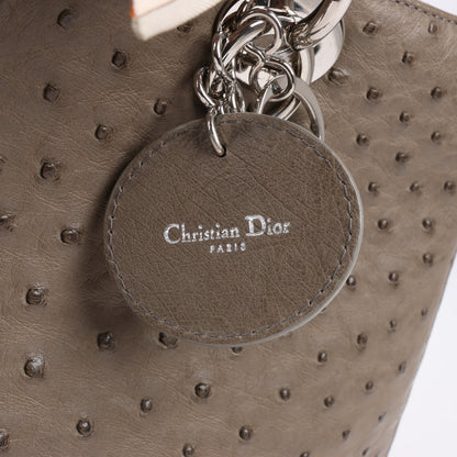 Dior Lady Dior Ostrich Large 2Way Handbag in Brown
