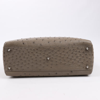 Dior Lady Dior Ostrich Large 2Way Handbag in Brown