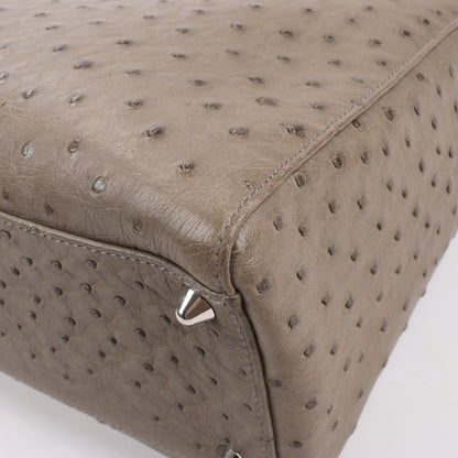 Dior Lady Dior Ostrich Large 2Way Handbag in Brown