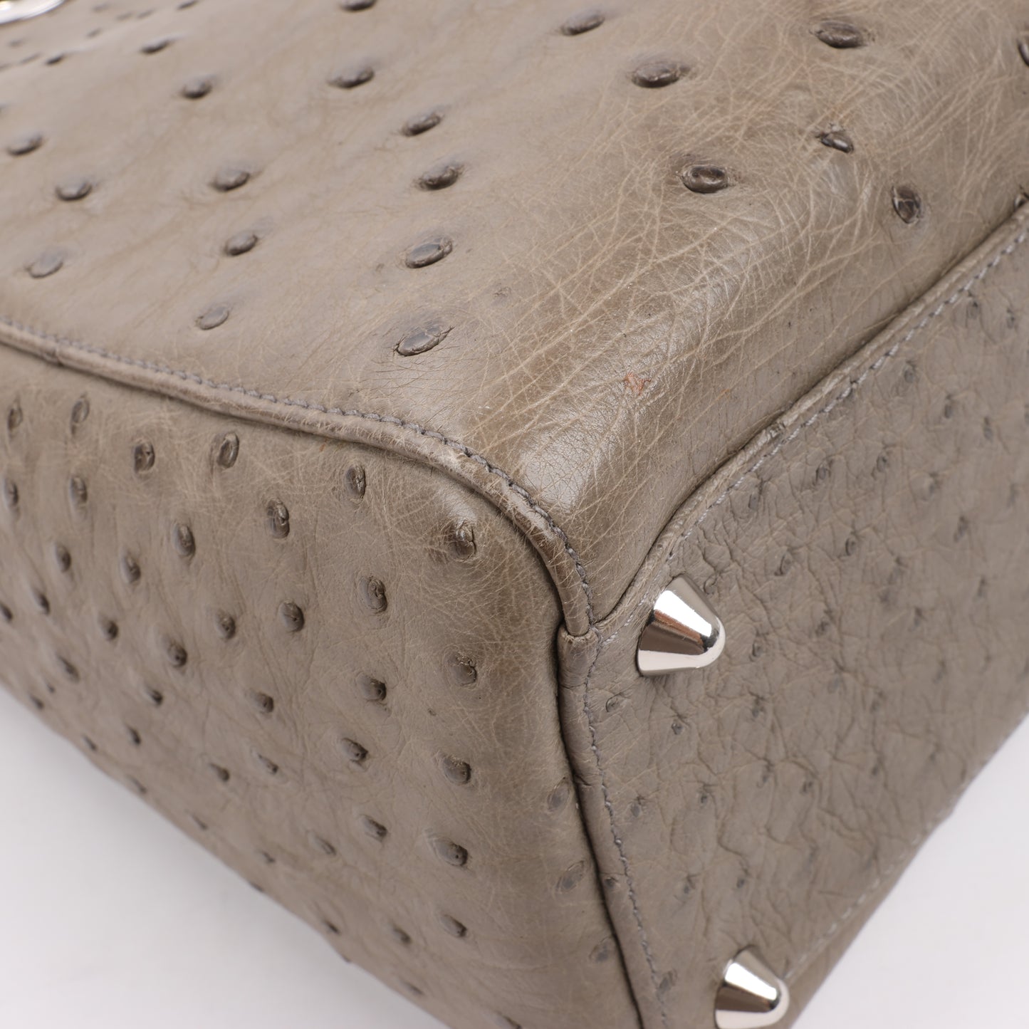 Dior Lady Dior Ostrich Large 2Way Handbag in Brown