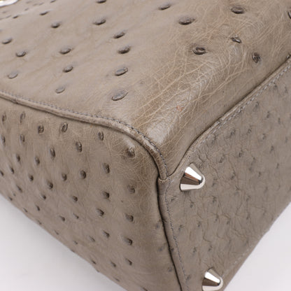 Dior Lady Dior Ostrich Large 2Way Handbag in Brown