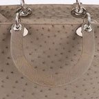 Dior Lady Dior Ostrich Large 2Way Handbag in Brown