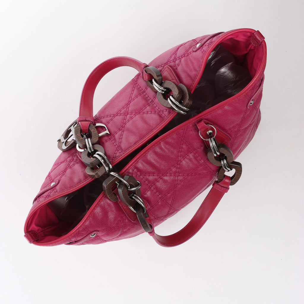 Bolso de hombro grande de lona Dior Book Tote en negro y blanco
