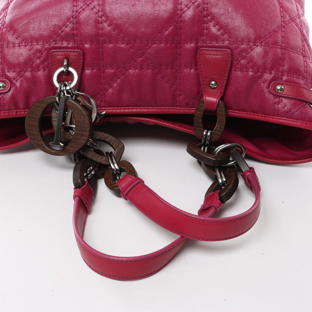 Bolso de hombro grande de lona Dior Book Tote en negro y blanco