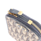 Christian Dior 30 Montaigne Call'in Dior Phone Holder Oblique Canvas & Leather Chain Shoulder Bag in Navy Blue