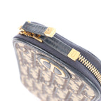 Christian Dior 30 Montaigne Call'in Dior Phone Holder Oblique Canvas & Leather Chain Shoulder Bag in Navy Blue