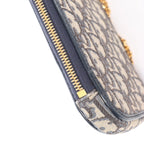 Christian Dior 30 Montaigne Call'in Dior Phone Holder Oblique Canvas & Leather Chain Shoulder Bag in Navy Blue