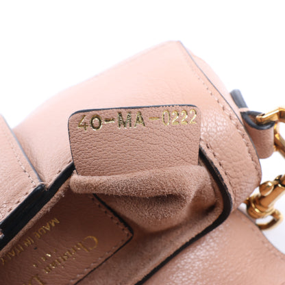 Christian Dior Saddle Micro Bag Leather 2Way Handbag in Blush