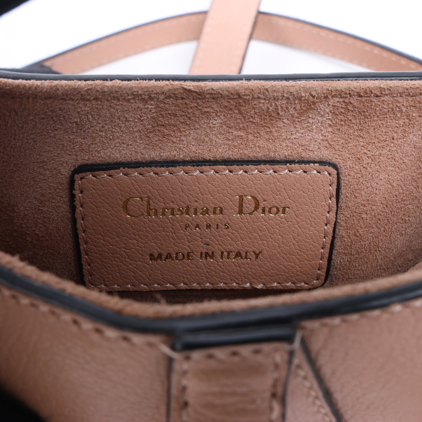Christian Dior Saddle Micro Bag Leather 2Way Handbag in Blush