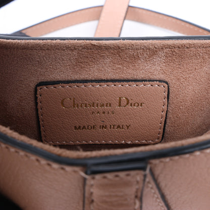 Christian Dior Saddle Micro Bag Leather 2Way Handbag in Blush