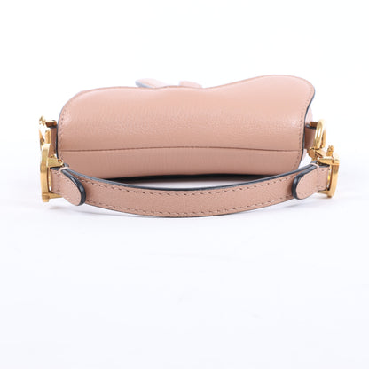 Christian Dior Saddle Micro Bag Leather 2Way Handbag in Blush