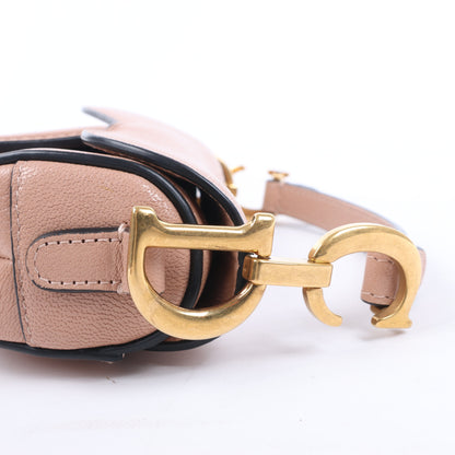 Christian Dior Saddle Micro Bag Leather 2Way Handbag in Blush