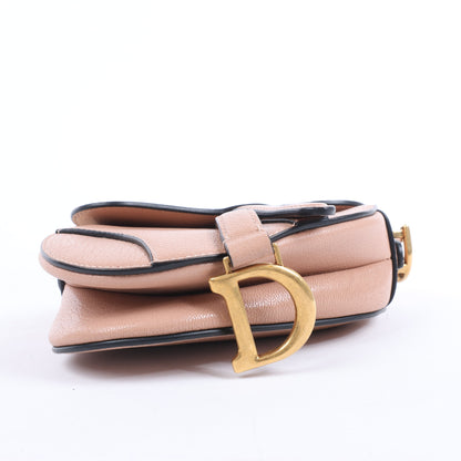 Christian Dior Saddle Micro Bag Leather 2Way Handbag in Blush