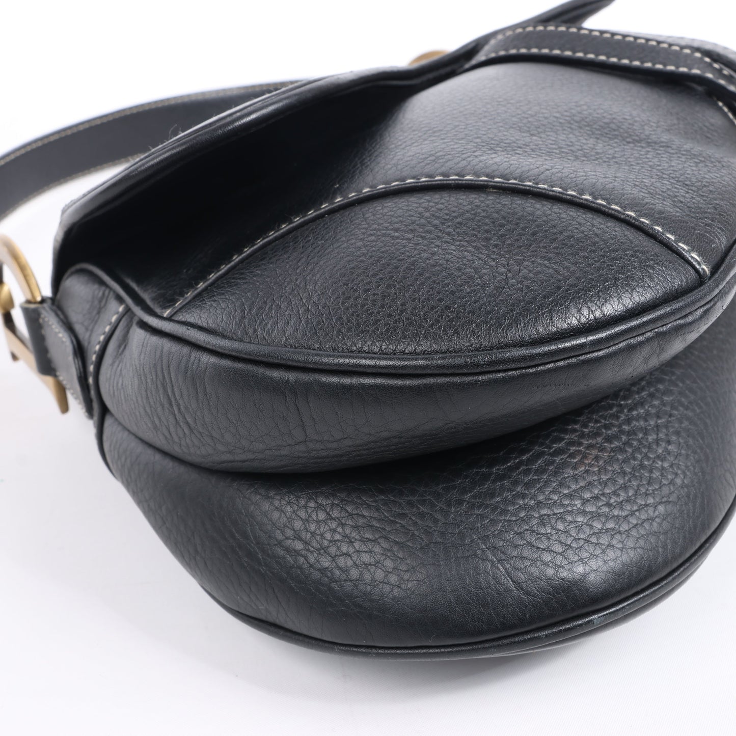 Sac à main classique Dior Saddle en cuir noir à double compartiment