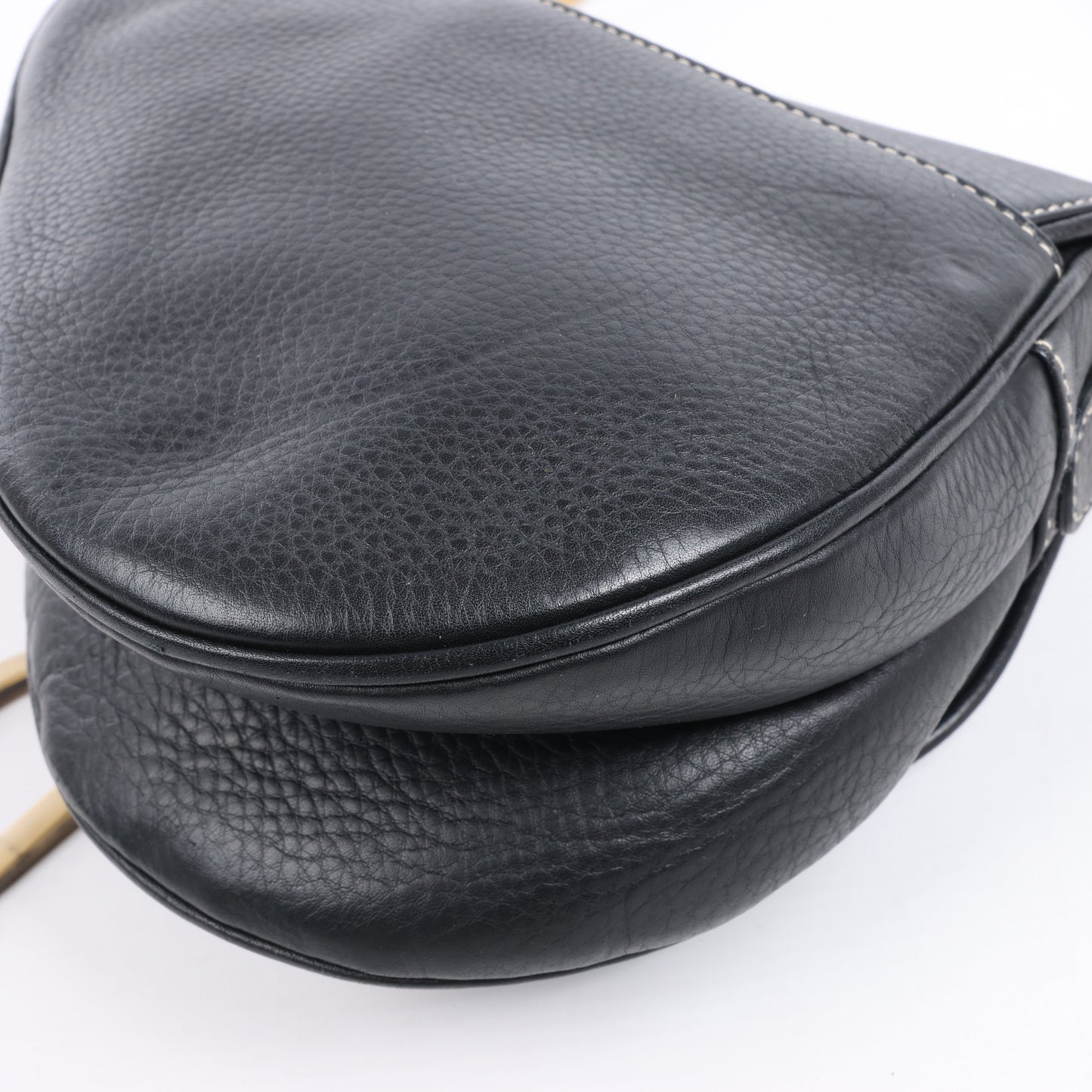 Sac à main classique Dior Saddle en cuir noir à double compartiment