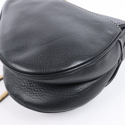 Sac à main classique Dior Saddle en cuir noir à double compartiment