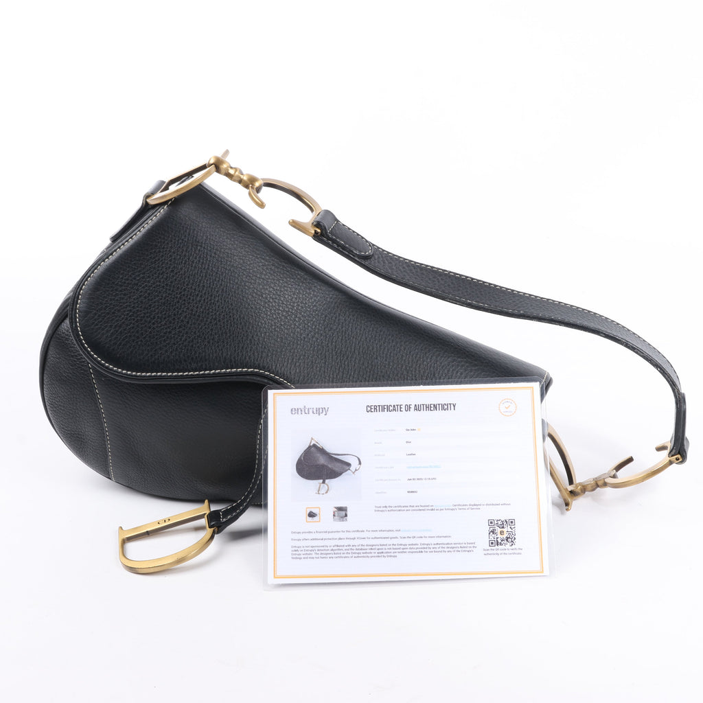 Dior Saddle Classic Bag Leather 2Way Handbag in Black