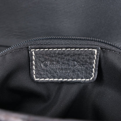 Sac à main classique Dior Saddle en cuir noir à double compartiment