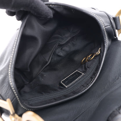 Sac à main classique Dior Saddle en cuir noir à double compartiment