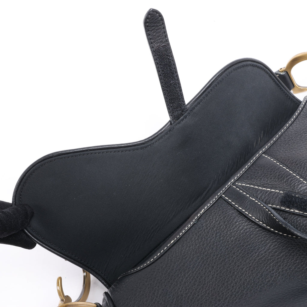Dior Saddle Classic Bag Leather 2Way Handbag in Black