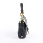 Dior Saddle Classic Bag Leather 2Way Handbag in Black