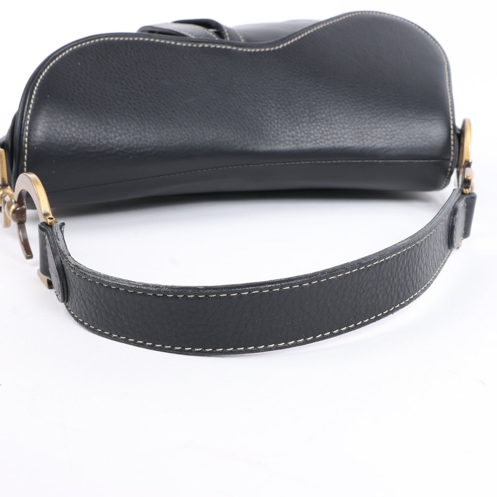 Dior Saddle Classic Bag Leather 2Way Handbag in Black