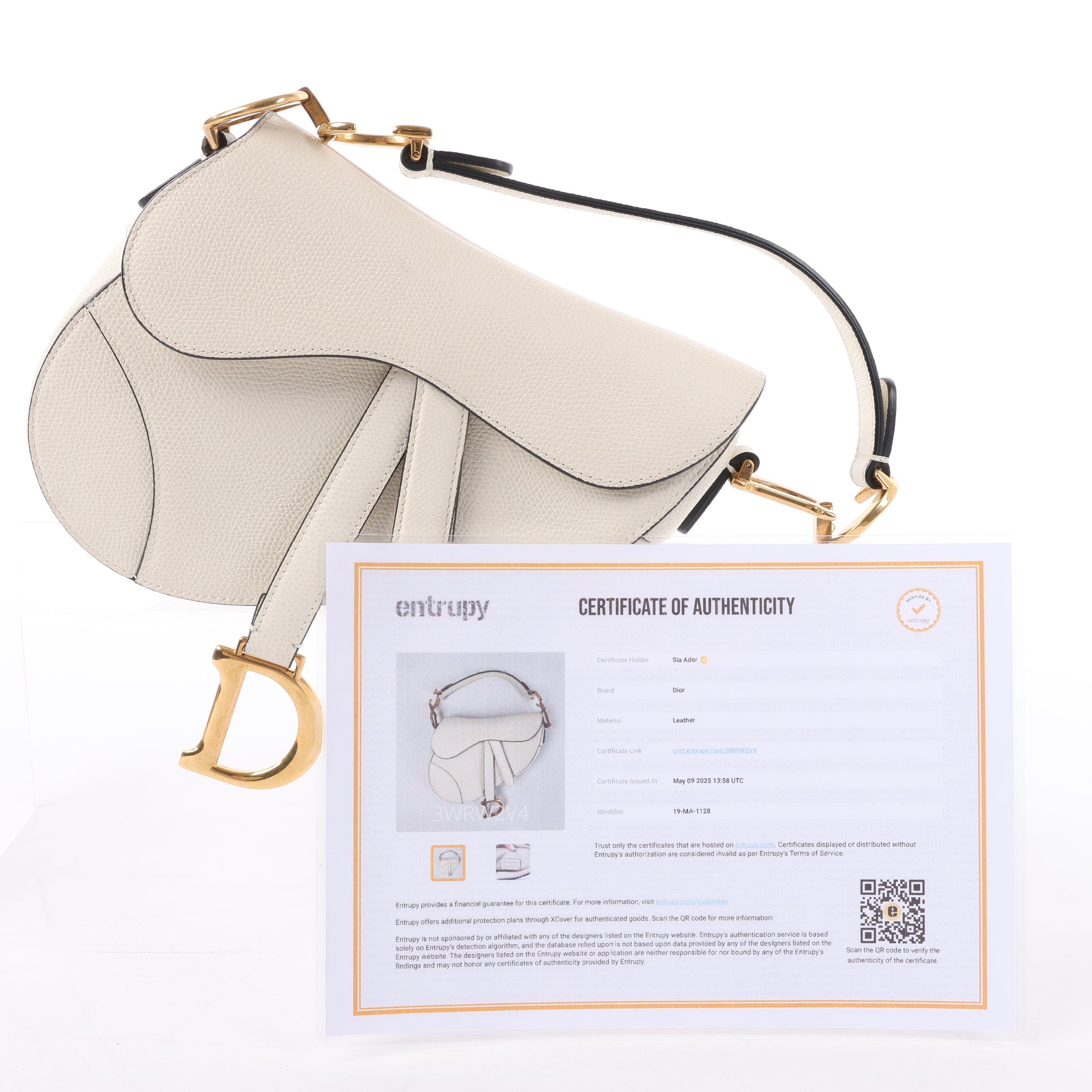 Dior Saddle Mini Bag Leather Handbag in Ecru