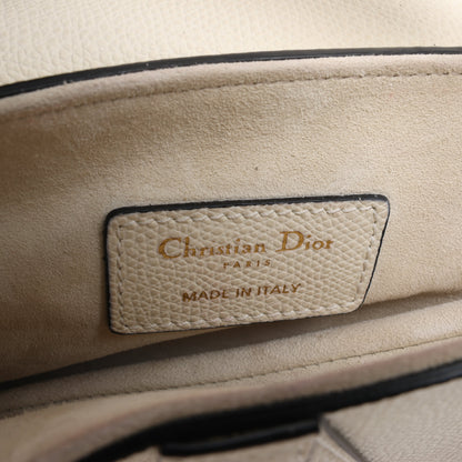 Christian Dior Saddle Mini Bag Leather Handbag in Ecru