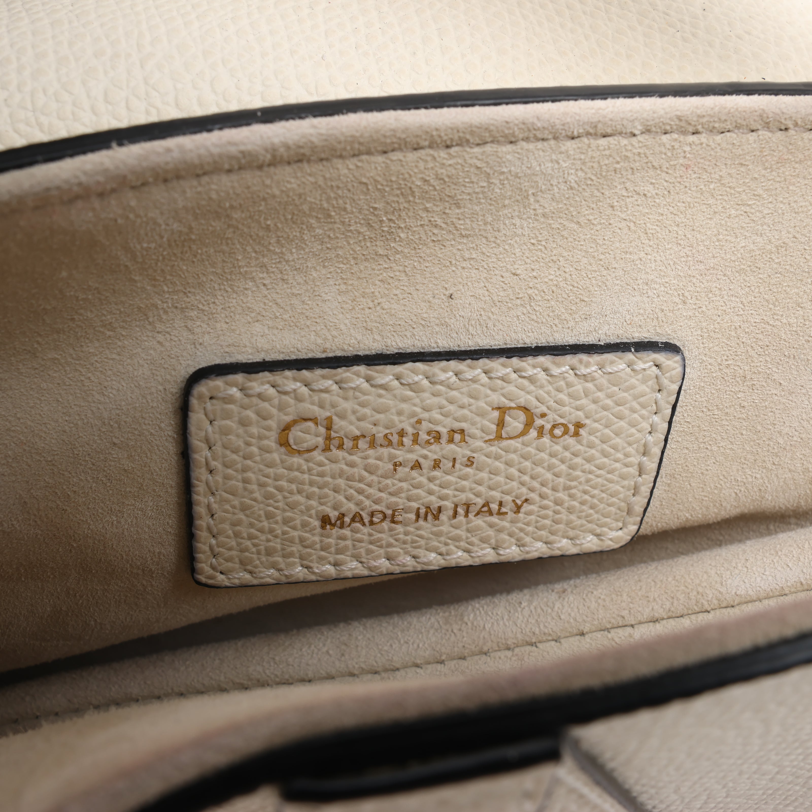 Dior Saddle Mini Bag Leather Handbag in Ecru