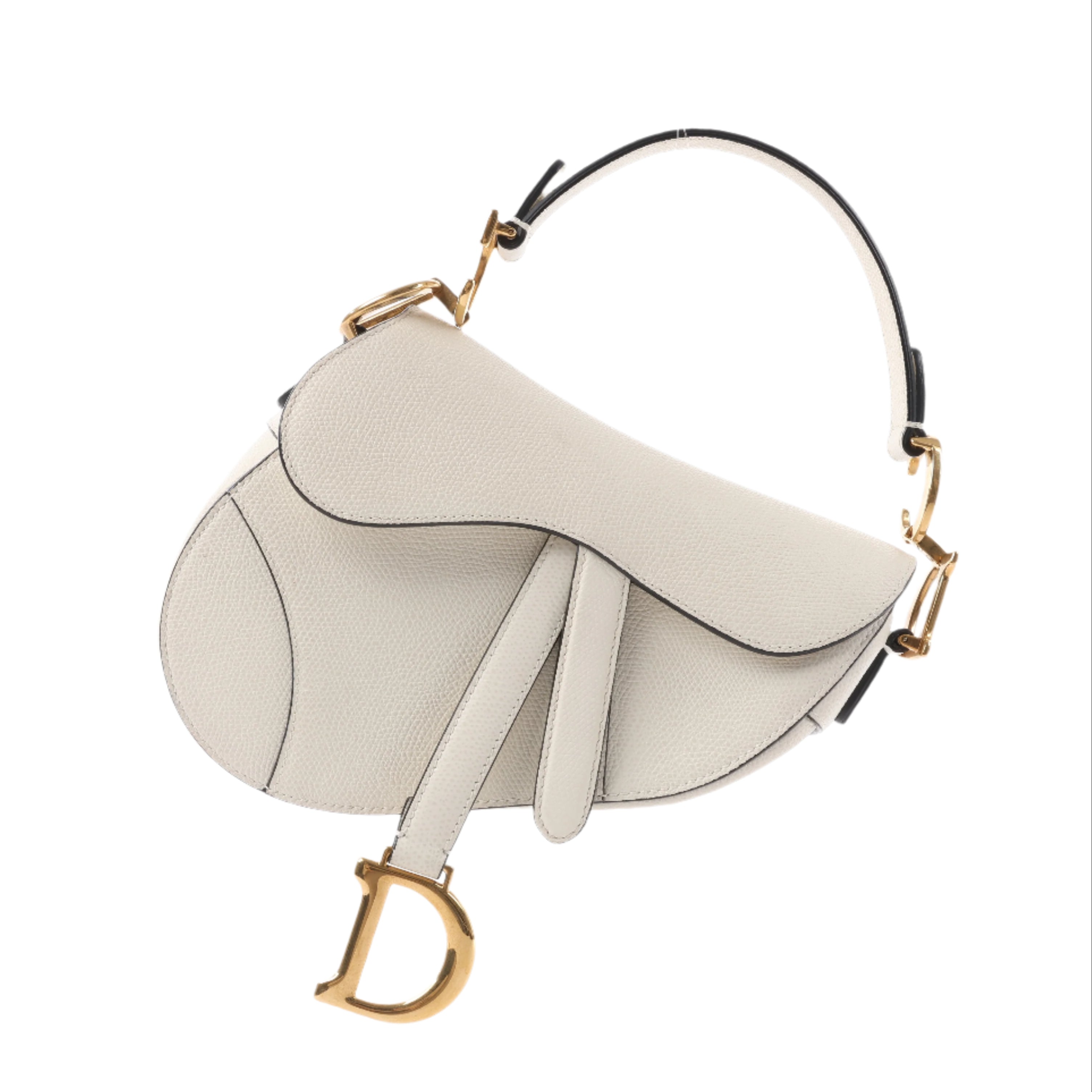 Dior Saddle Mini Bag Leather Handbag in Ecru