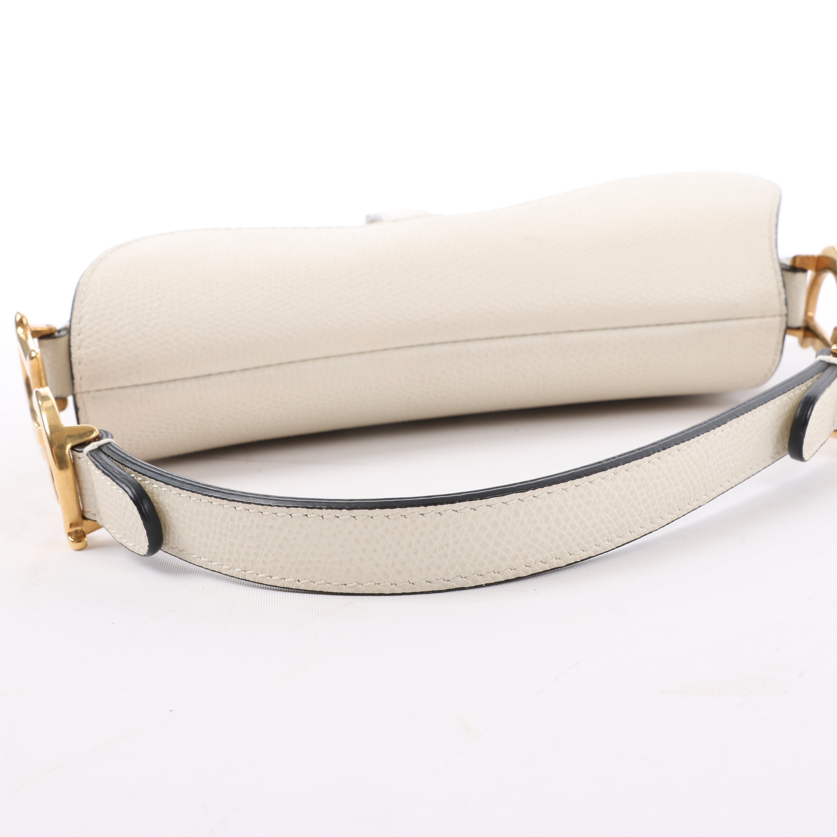 Dior Saddle Mini Bag Leather Handbag in Ecru