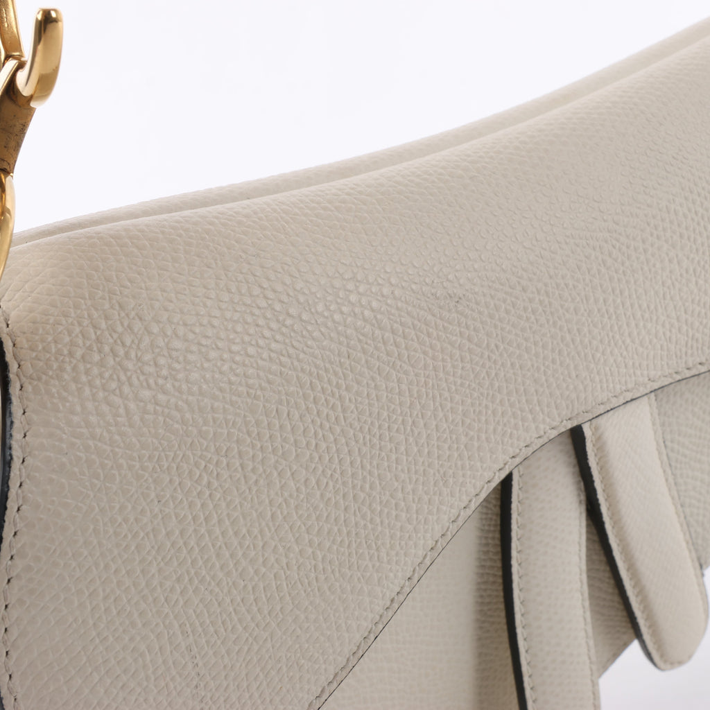Dior Saddle Mini Bag Leather Handbag in Ecru