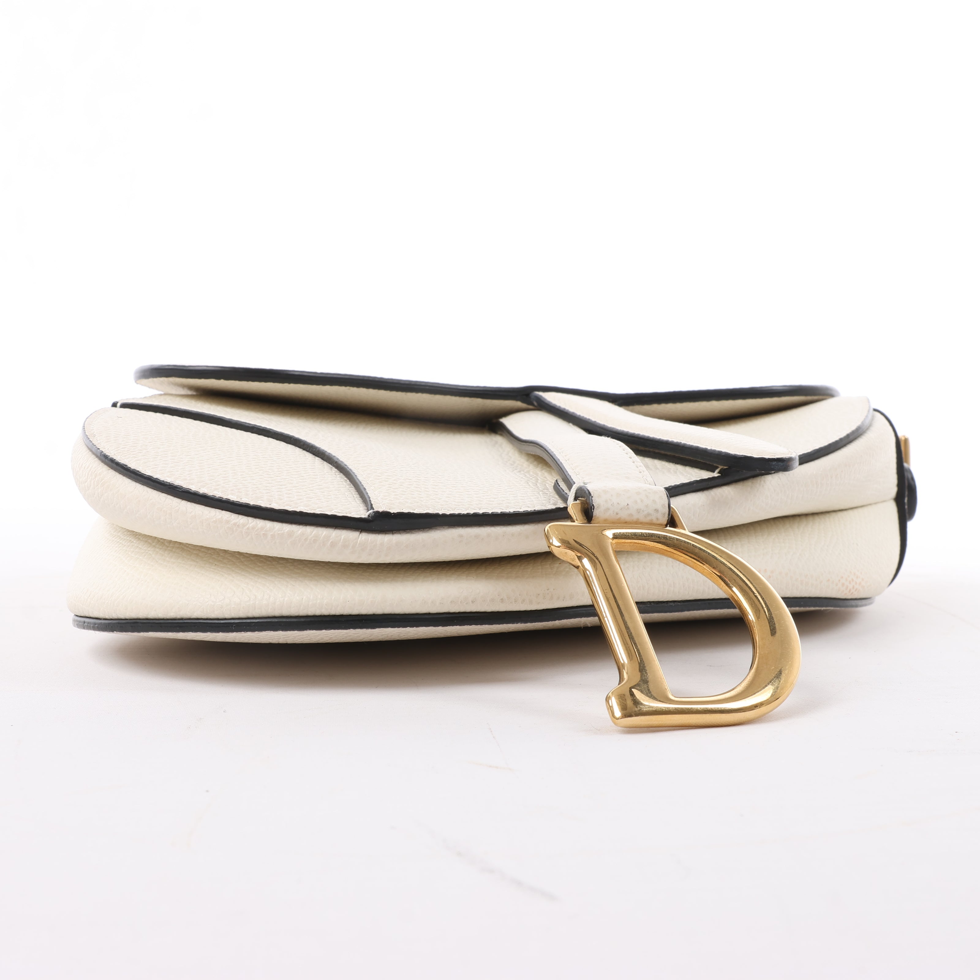 Dior Saddle Mini Bag Leather Handbag in Ecru