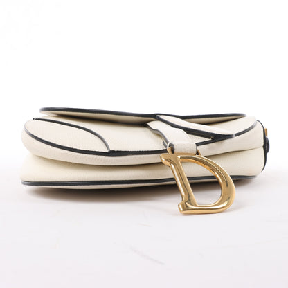 Christian Dior Saddle Mini Bag Leather Handbag in Ecru