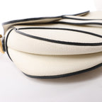 Dior Saddle Mini Bag Leather Handbag in Ecru