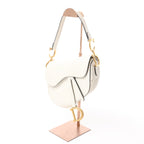 Dior Saddle Classic Bag Canvas Shoulder Bag in White