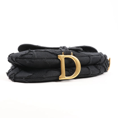 Dior Saddle Classic Bag Canvas Shoulder Bag in Black