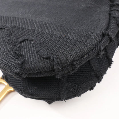 Dior Saddle Classic Bag Canvas-Schultertasche in Schwarz