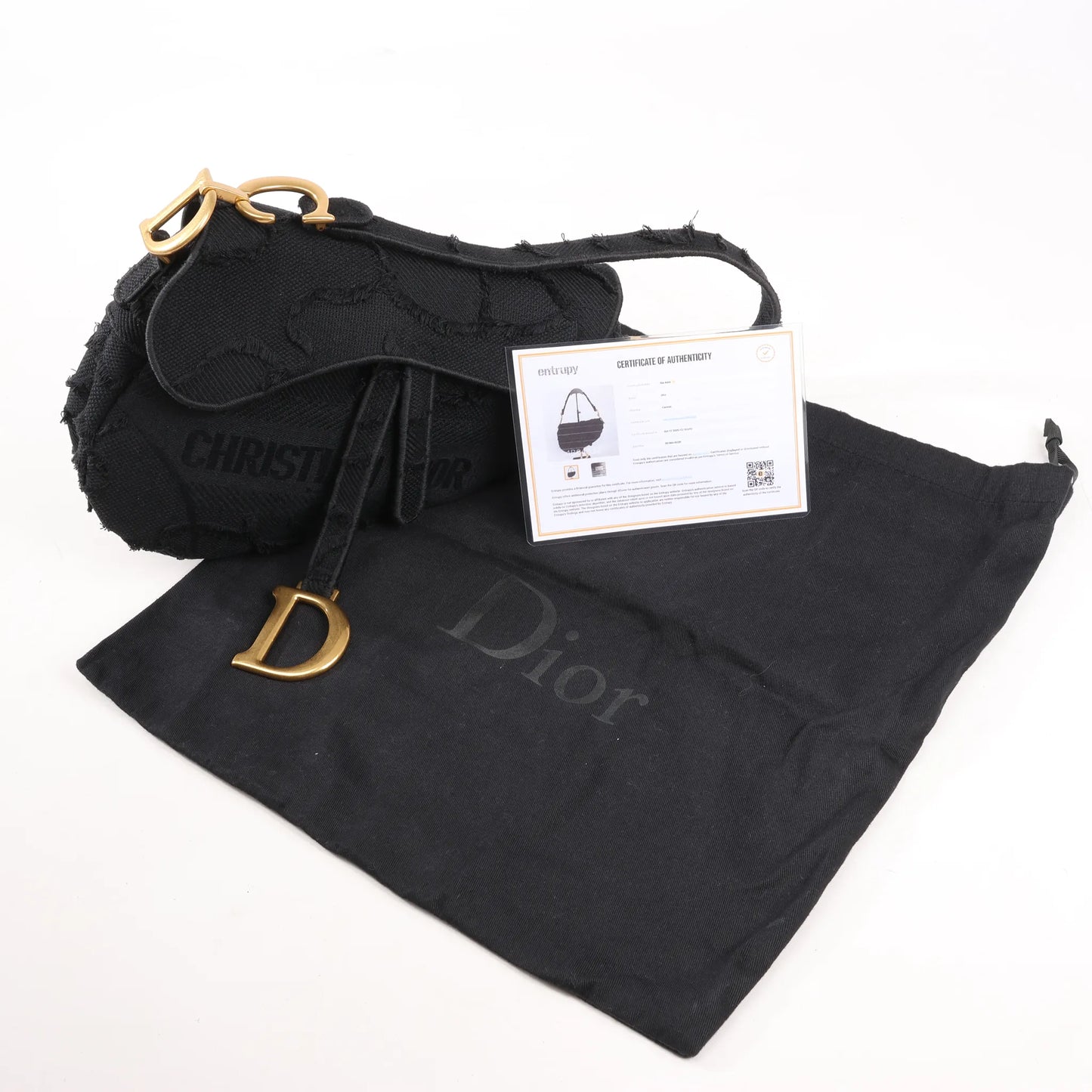Dior Saddle Classic Bag Canvas Shoulder Bag in Black