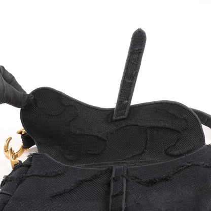 Dior Saddle Classic Bag Canvas-Schultertasche in Schwarz