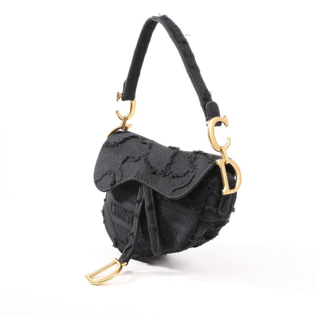 Dior Saddle Classic Bag Canvas Shoulder Bag in Black