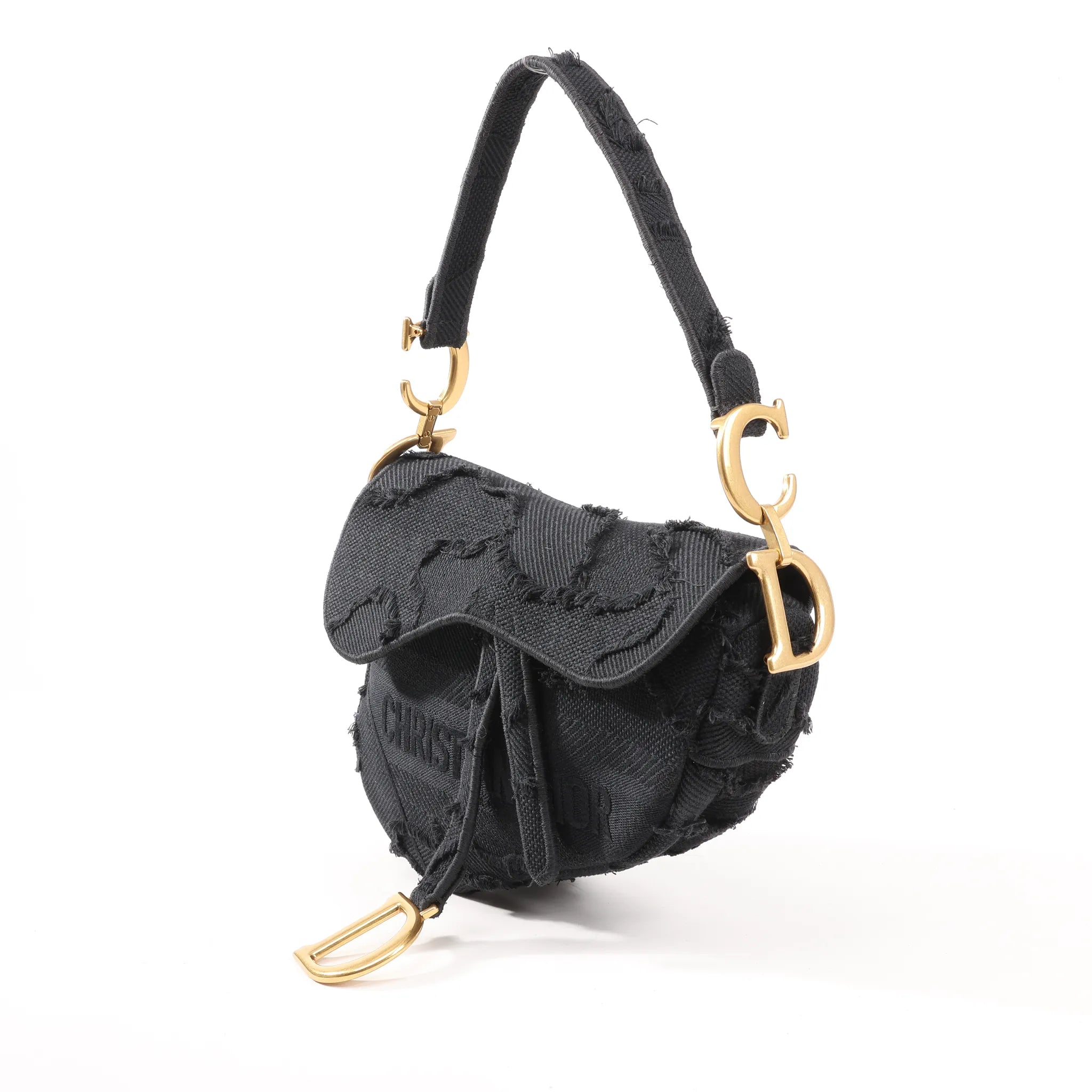 Dior Saddle Classic Bag Canvas Shoulder Bag in Black
