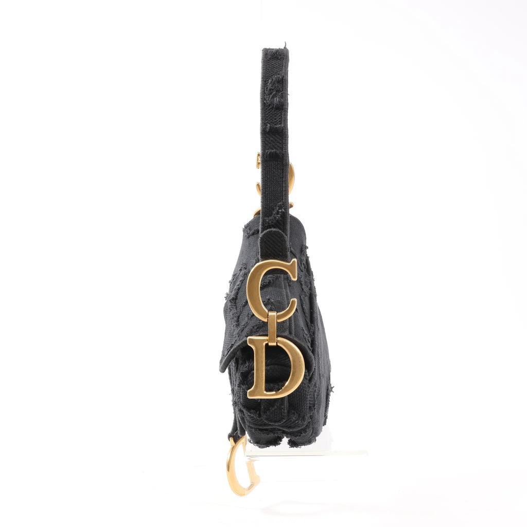 Dior Saddle Classic Bag Canvas Shoulder Bag in Black