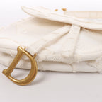 Bolso de hombro grande de lona Dior Book Tote en negro y blanco